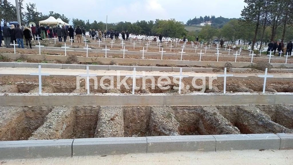 Φωτογραφία από την πτέρυγα COVID των κοιμητηρίων Θέρμης