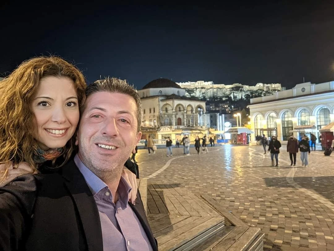 Με τη σύντροφό του Κική