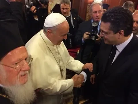 Mε τον Απόστολο Τζιτζικώστα. H συνάντηση χρονολογείται από τα τέλη του 2014