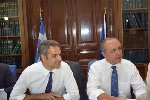 Με τον πρωθυπουργό Κυριάκο Μητσοτάκη σε σύσκεψη εργασίας στο ΥΜΑΘ την περίοδο της πρώτης διακυβέρνησης&nbsp;