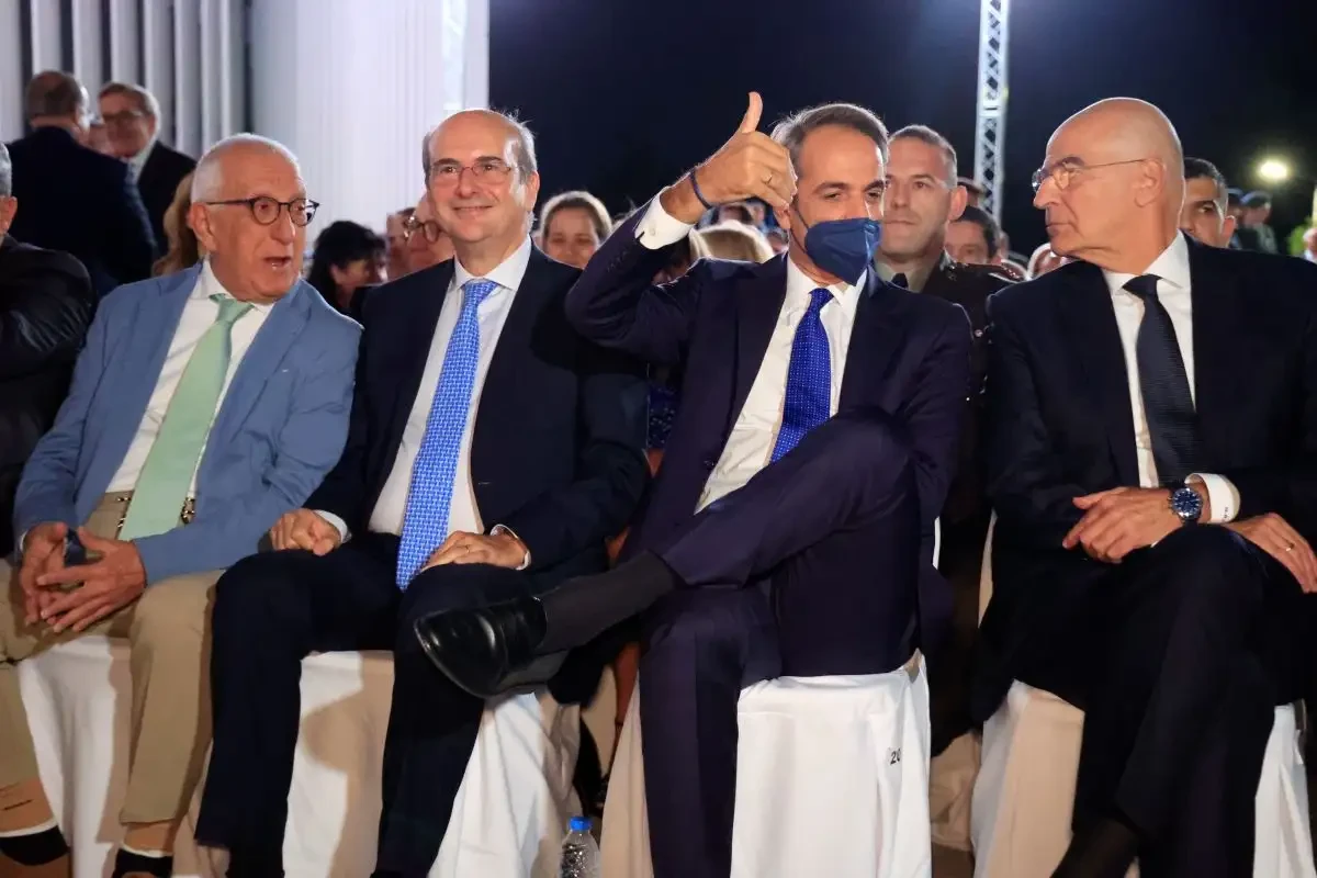 Νικήτας Κακλαμάνης, Κωστής Χατζηδάκης, Κυριάκος Μητσοτάκης και Νίκος Δένδιας&nbsp;/ ΓΙΩΡΓΟΣ ΚΟΝΤΑΡΙΝΗΣ/EUROKINISSI