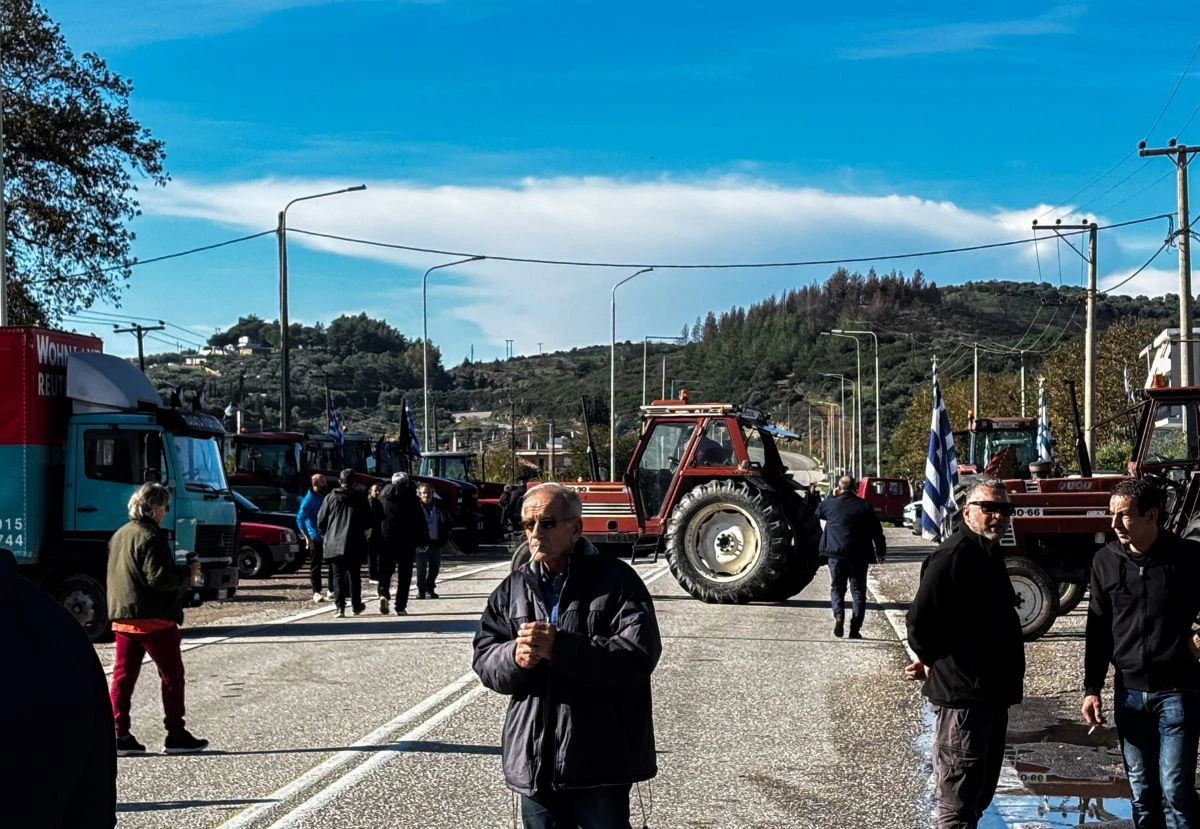 Εικόνα από το μπλόκο της Αιτωλοακαρνανίας σήμερα - Eurokinissi.gr