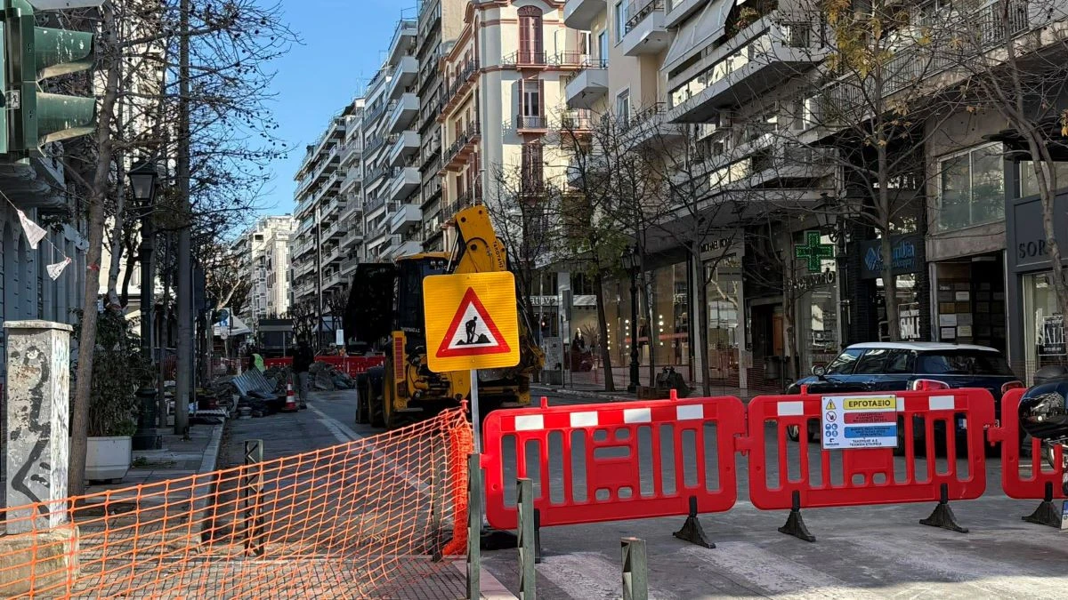 Σε εξέλιξη τα έργα της πεζοδρόμησης στην Αγίας Σοφίας επί της Τσιμισκή&nbsp;
