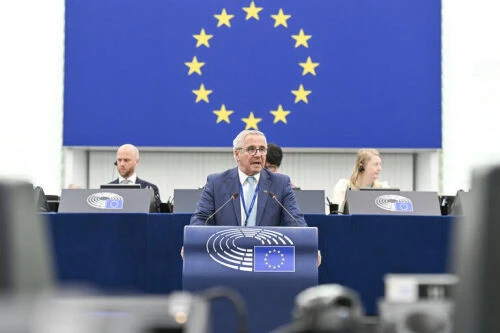Μιλώντας στην Ολομέλεια του Ευρωπαϊκού Κοινοβουλίου στο Στρασβούργο, το 2025