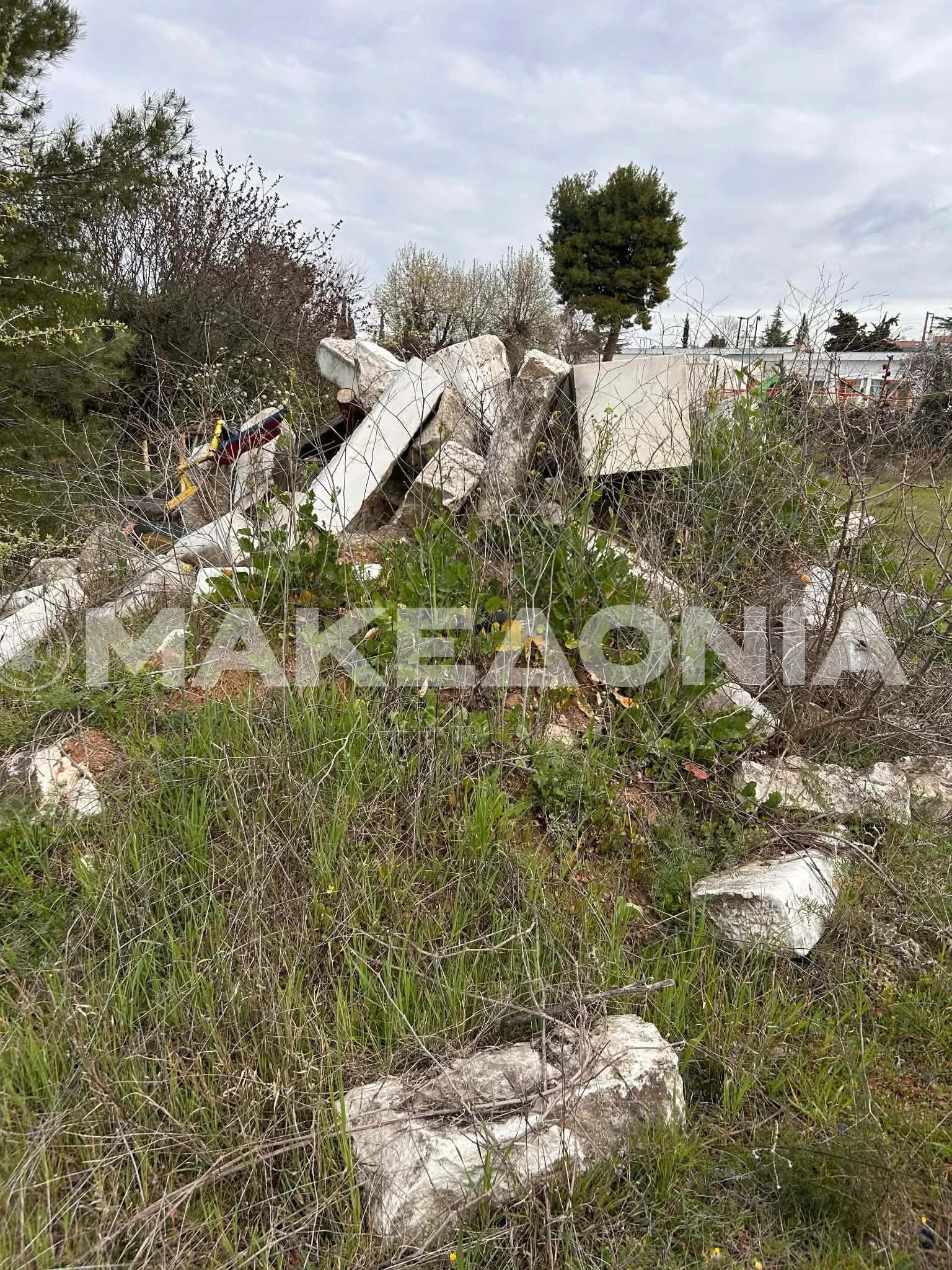 Ο χώρος στον οποίο βρέθηκαν τα μάρμαρα της Πλατειας Διοικητηρίου στο Πανόραμα