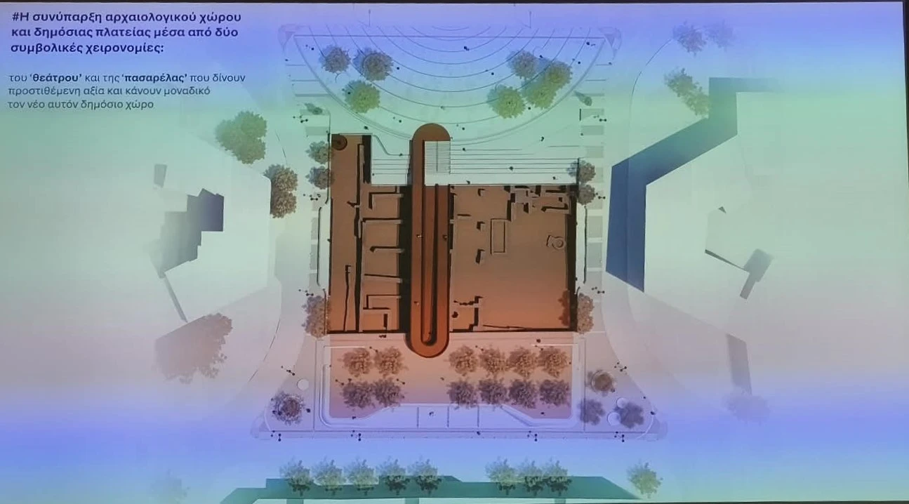 Σχέδιο της αναπλασμένης πλατείας Διοικητηρίου