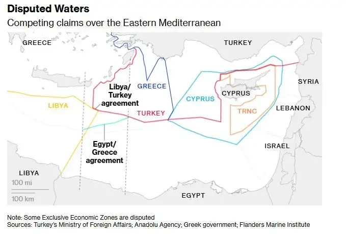 O χάρτης που δημοσιεύει το Bloomberg 