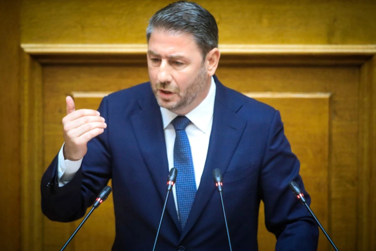 Ο Νίκος Ανδρουλάκης σήμερα από το βήμα της Βουλής - ΦΩΤΟ: eurokinissi