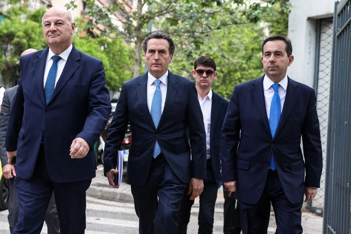 Ο Κώστας Τσιάρας, ο Μιχάλης Δημητρακόπουλος και Νότης Μηταράκης - ΦΩΤΟ: eurokinissi&nbsp;