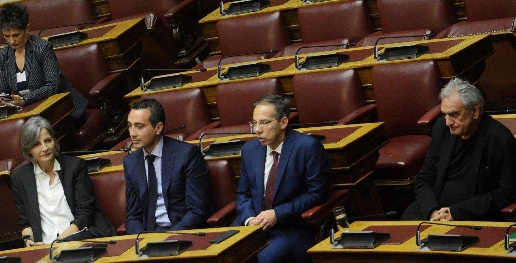 Με τους βουλευτές του Ποταμιού και τον Σταύρο Θεοδωράκη στη Βουλή