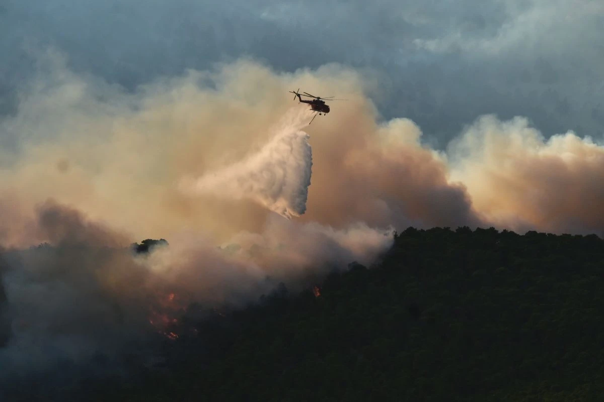 Εικόνα από την πυρκαγιά στη Βοιωτία και τον Κορινθιακό κόλπο νωρίς το βράδυ του Σαββάτου - Eurokinissi.gr/Τ. Μπόλαρη Εικόνα από την πυρκαγιά στη Βοιωτία και τον Κορινθιακό κόλπο νωρίς το βράδυ του Σαββάτου - Eurokinissi.gr/Τ. Μπόλαρη