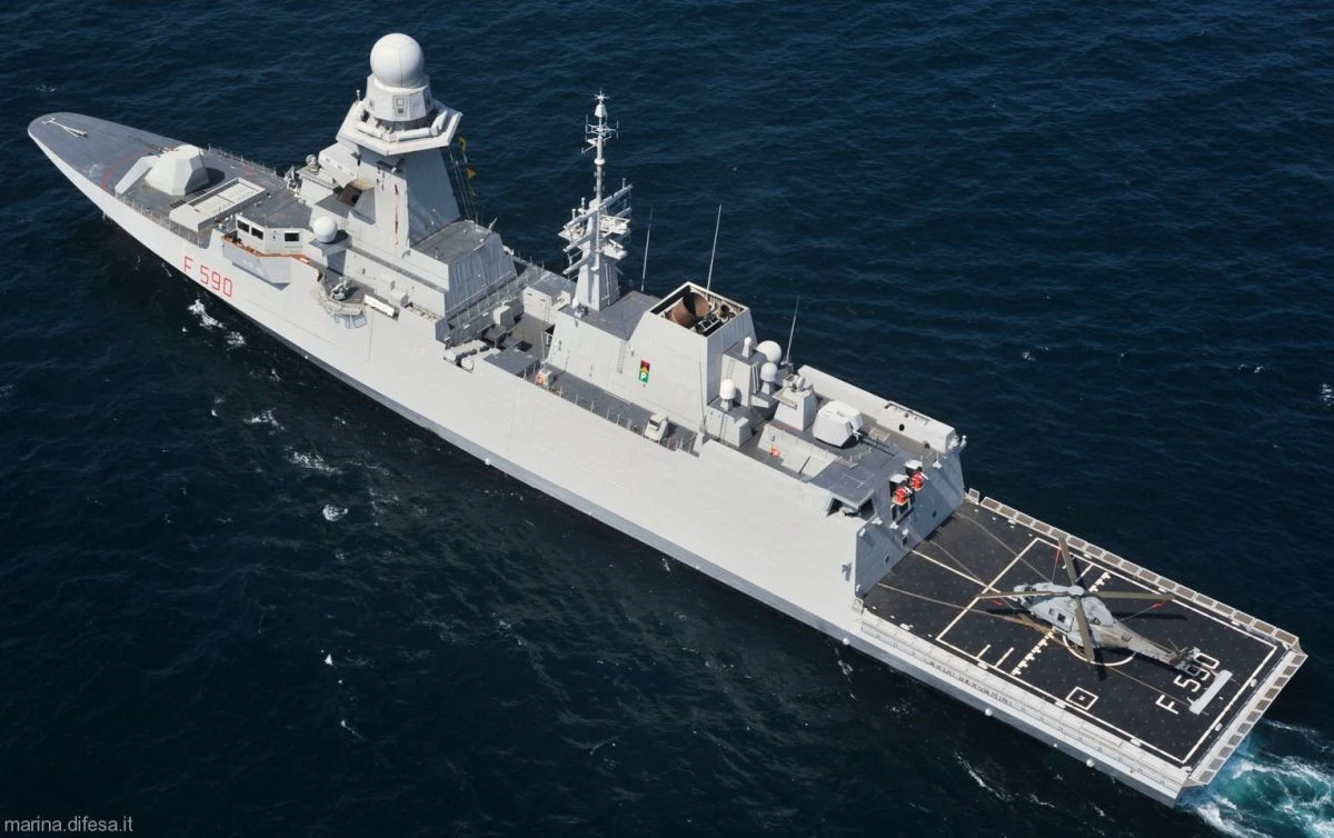 Η φρεγάτα FREMM Bergamini - Πηγή φωτογραφίας: https://www.seaforces.org/marint/Italian-Navy/Frigate/F-590_DAT/F-590-ITS-Carlo-Bergamini-05.jpg