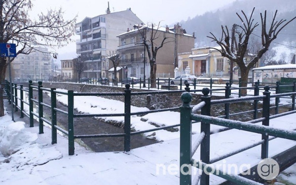 Mαγεύουν οι εικόνες από τη χιονισμένη Φλώρινα (βίντεο)