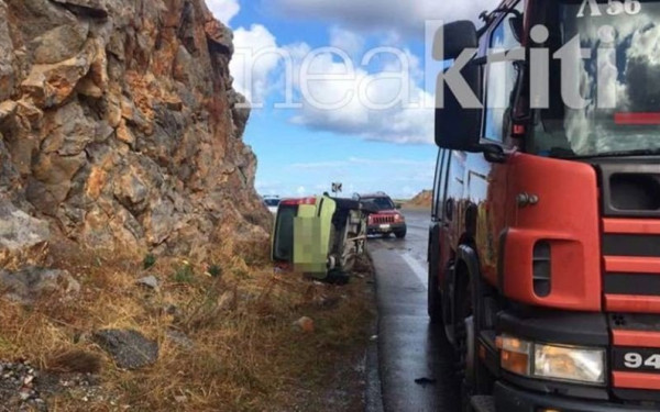 Ηράκλειο: Επιχείρηση απεγκλωβισμού μετά από τροχαίο στο Κακό Όρος