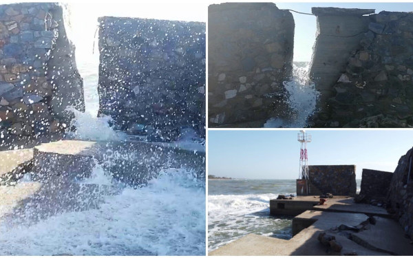 Έβρος: Παραμένουν οι εκτεταμένες φθορές και η καθίζηση στο νότιο λιμενοβραχίονα Μάκρης (βίντεο,φωτ)