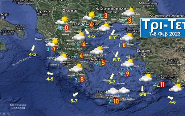 Επιμένει η «Μπάρμπαρα» με χιονοπτώσεις στα ανατολικά και νότια και ολικό παγετό στη βόρεια χώρα