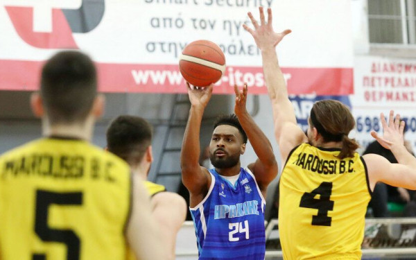 Μπάσκετ: Καθοριστική ήττα του Ηρακλή στο Μαρούσι (βίντεο)