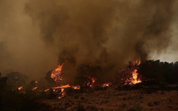 Εκτός ελέγχου το μέτωπο στην Δυτική Αττική - Εκκενώνεται και η Οινόη (βίντεο)