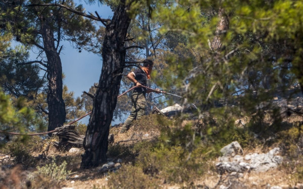 Εντοπίστηκε άνδρας με μπιτόνι βενζίνης στη Ρόδο - Μάχη στον Μαλώνα να σωθεί ό,τι σώζεται (βίντεο)