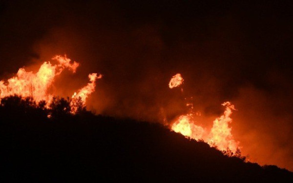 Αναζωπύρωση στα μέτωπα της φωτιάς στη Ροδόπη