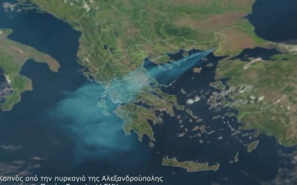 Ανεξέλεγκτη η φωτιά στην Αλεξανδρούπολη: Μέχρι το Ιόνιο έφτασαν οι καπνοί - Δείτε χάρτη 