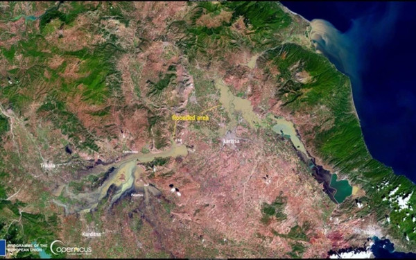 Κακοκαιρία Daniel: Νέα δορυφορική εικόνα από τον κατεστραμμένο θεσσαλικό κάμπο