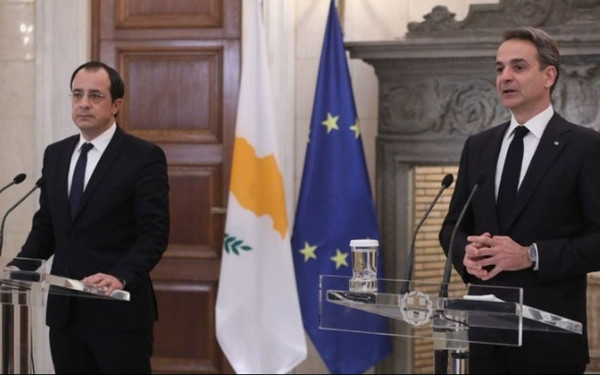 Μητσοτάκης και Χριστοδουλίδης στις εργασίες του Ανώτατου Συμβουλίου Συνεργασίας