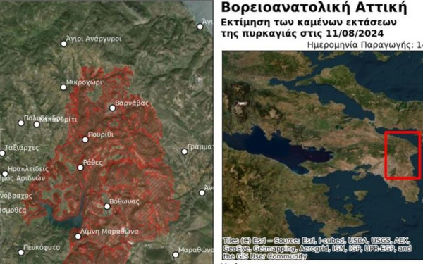 Αστεροσκοπείο: Κάηκαν 99.480 στρέμματα στην Αττική - Η δεύτερη χειρότερη πυρκαγιά στην περιοχή από το 2009