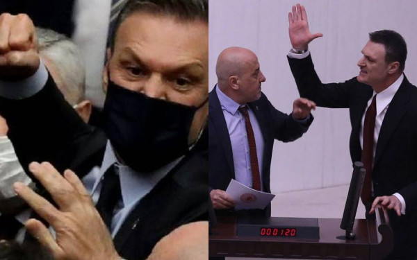Άγριος καβγάς και ξύλο στην τουρκική Εθνοσυνέλευση για την επαναφορά έδρας στον Τζαν Αταλάι (βίντεο)