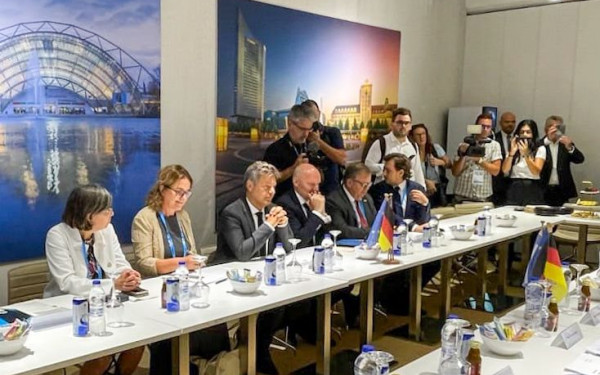 88η ΔΕΘ: Συνάντηση Τάκη Θεοδωρικάκου με τον Γερμανό αντικαγκελάριο Ρόμπερτ Χάμπεκ