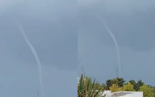 Χαλκιδική: Εντυπωσιακός υδροστρόβιλος εμφανίστηκε στον Τορωναίο κόλπο (βίντεο)