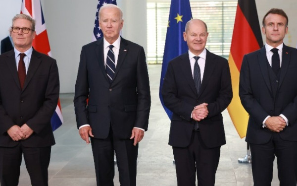 Γερμανία: Υπέρ κατάπαυσης του πυρός στην Γάζα και της συνέχισης της στήριξης στην Ουκρανία, Μπάιντεν, Σολτς, Μακρόν και Στάρμερ