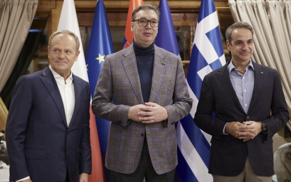 Ο Κυρ. Μητσοτάκης δείπνησε με Βούτσιτς και Τουσκ στο Βελιγράδι - Ενισχύονται οι διμερείς σχέσεις Ελλάδας-Σερβίας (φωτ.)