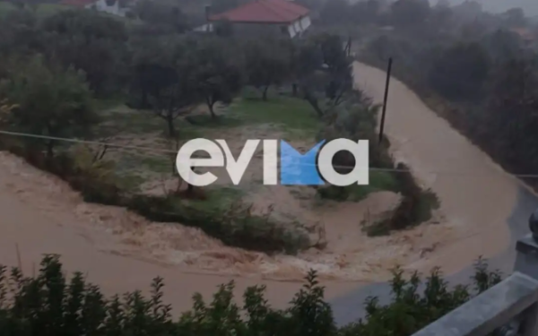 Kακοκαιρία «Elena»: Πλημμύρες στην Κύμη και χιόνια στο όρος Δίρφυς