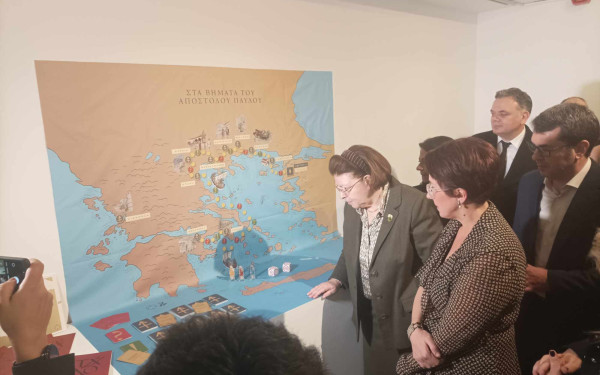 Θεσσαλονίκη: Η Λίνα Μενδώνη εγκαινίασε την έκθεση «Στα βήματα του Αποστόλου Παυλου» (βίντεο)