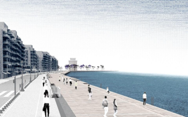 Θεσσαλονίκη: Σκάφος που «άραξε» κατά μήκος της Παλιάς Παραλίας θα θυμίζει η κατασκευή του ξύλινου ντεκ