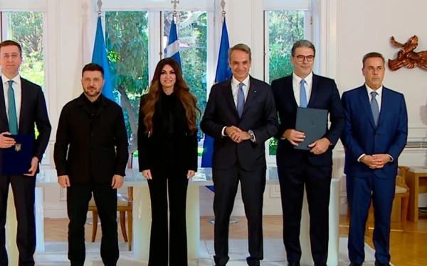 Παρουσία Μητσοτάκη, Ζελένσκι και Γκιλφόιλ υπεγράφη η ενεργειακή συμφωνία Ελλάδας - Ουκρανίας