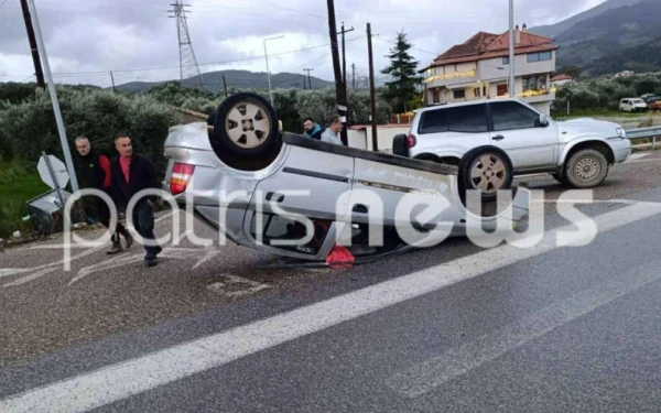 Σοκαριστικό βίντεο από την Ηλεία: Ανεμοστρόβιλος αναποδογύρισε αυτοκίνητο στο Γιαννιτσοχώρι