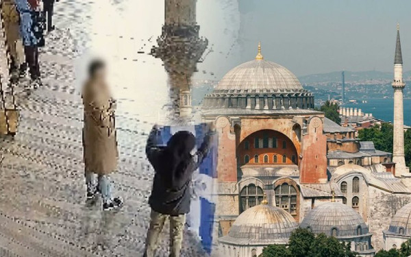 Συνελήφθησαν δύο Έλληνες τουρίστες στην Αγία Σοφία - Άνοιξαν ελληνική σημαία με βυζαντινό αετό (βίντεο)