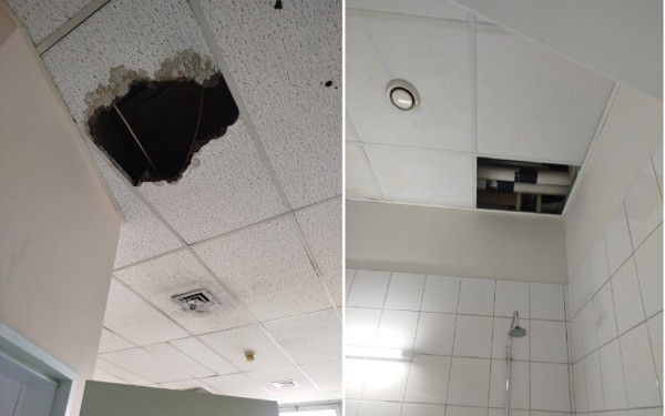 Έπεσε τμήμα οροφής σε θάλαμο ασθενών στην ψυχιατρική κλινική στο Θριάσιο νοσοκομείο στην Ελευσίνα