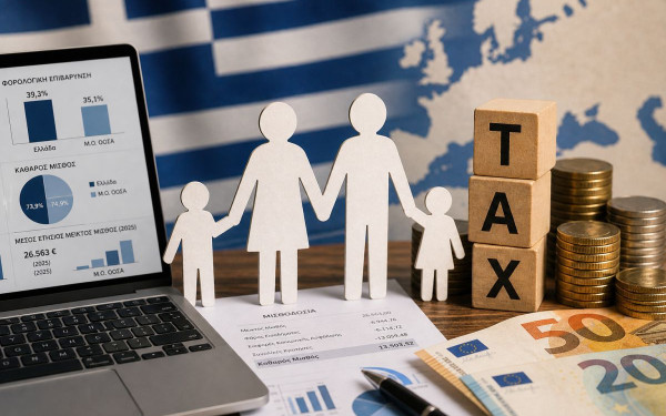 ΟΟΣΑ: Υψηλό το φορολογικό βάρος για τις οικογένειες στην Ελλάδα – Περιορισμένη η στήριξη για τα παιδιά