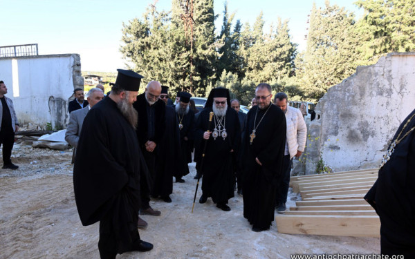 Ο Πατριάρχης Αντιοχείας στον νεοανεγειρόμενο Ναό Αγ. Γεωργίου στο Σουρίγιε στην επέτειο απαγωγής των δύο Μητροπολιτών