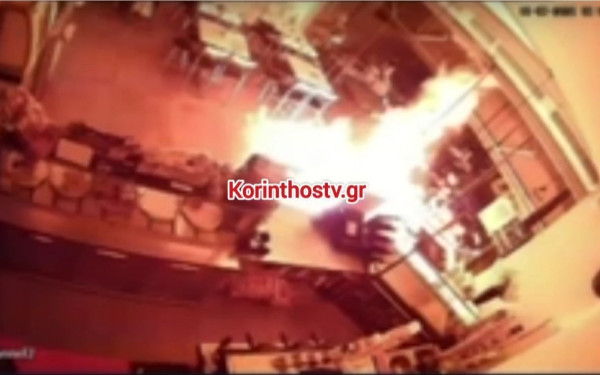 Κουκουλοφόροι έριξαν βενζίνη και έβαλαν φωτιά σε καφετέρια στη Νεμέα (βίντεο)