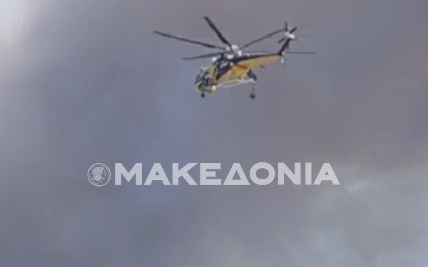 Φωτιά στη Χαλκιδική: Δείτε πώς επιχειρούν τα εναέρια στη Σίβηρη (βίντεο)