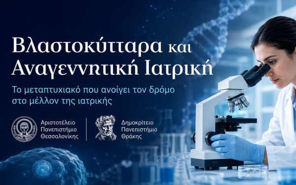 Βλαστοκύτταρα και Αναγεννητική Ιατρική: το μεταπτυχιακό που ανοίγει τον δρόμο στο μέλλον της ιατρικής