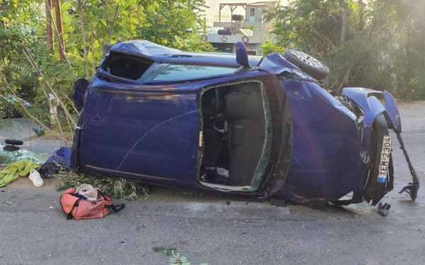 Ηράκλειο: Αυτοκίνητο έπεσε από γέφυρα 15 μέτρων - Εγκλωβίστηκε εικοσάχρονος οδηγός