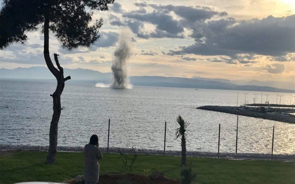 Εξουδετερώθηκε η νάρκη που εντοπίστηκε στη Μηχανιώνα (φωτ.)