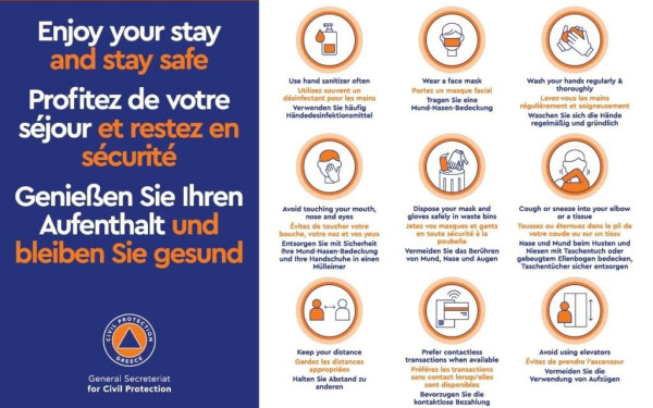 «Enjoy your stay and stay safe»: Το μήνυμα και οι οδηγίες της Πολιτικής Προστασίας στους τουρίστες