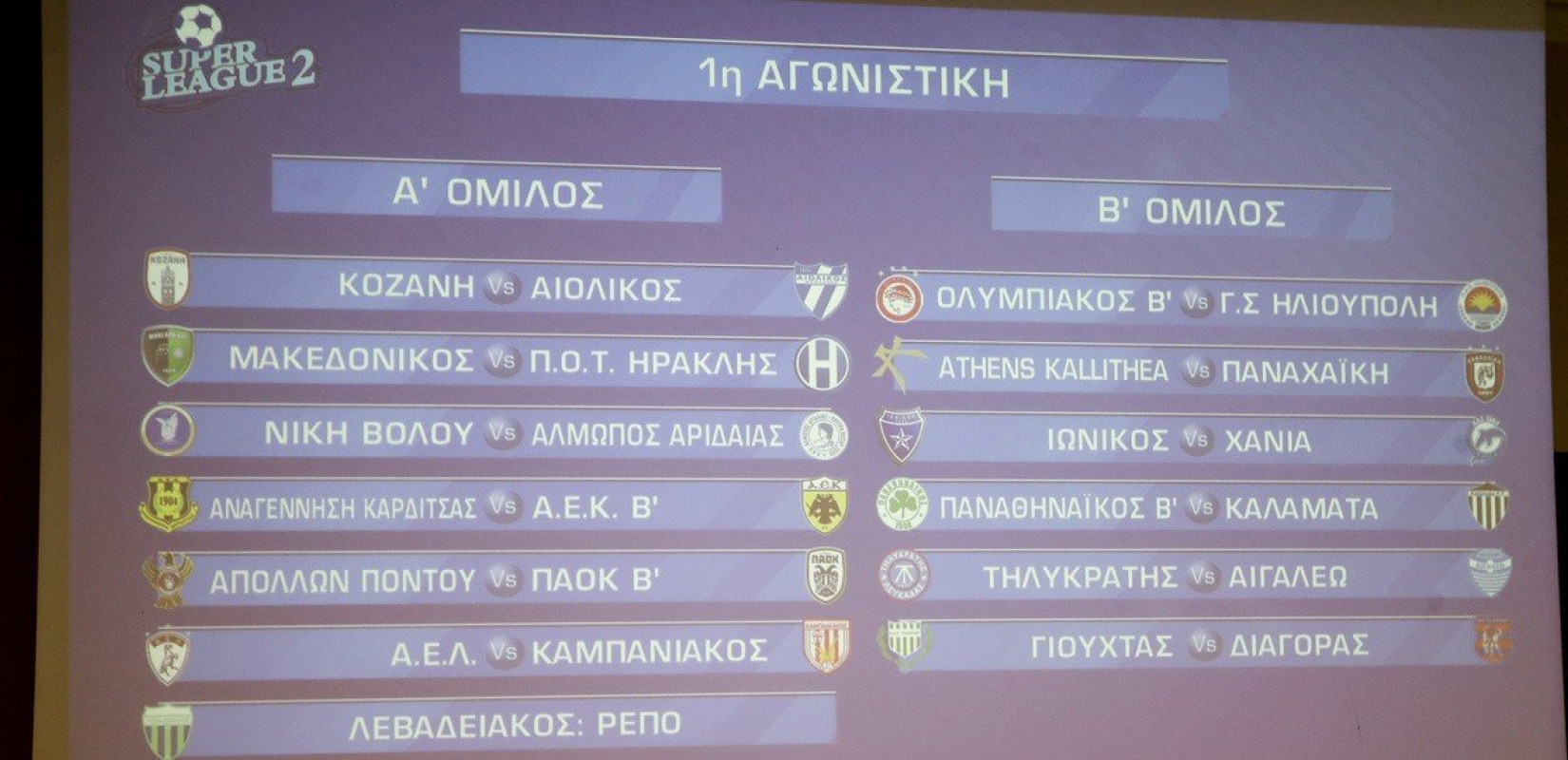 Super League 2: Μακεδονικός - Ηρακλής και ΠΑΟΚ Β' - Απόλλων Πόντου στην πρεμιέρα