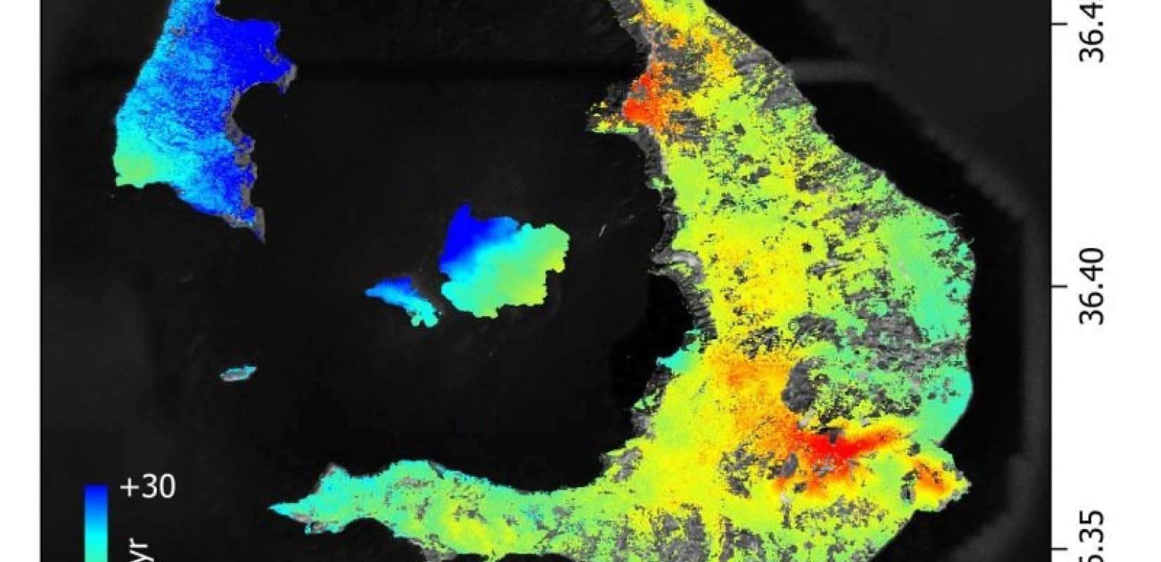 Εργαστήριο Παρατήρησης της Γης και Γεωχωρικών Εφαρμογών (EO.Lab), ΑΠΘ. Περιλαμβάνονται δεδομένα COSMO-SkyMed® ©ASI (Ιταλική Διαστημική Υπηρεσία), 2024